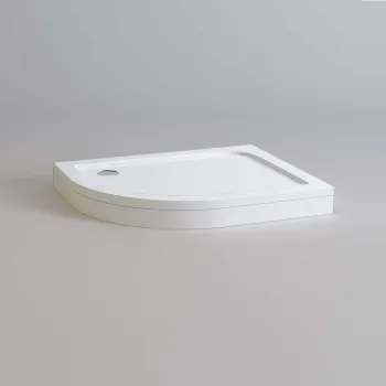 London Offset Quadrant Stone Shower Tray 1000x800mm - Left Handed & Riser Kit