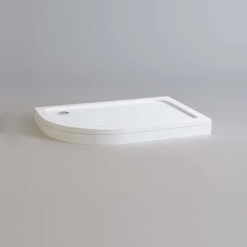 London Offset Quadrant Stone Shower Tray 1200x800mm - Left Handed & Riser Kit