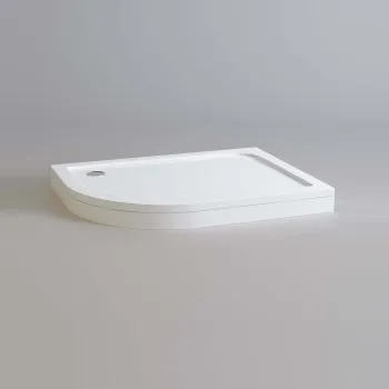 London Offset Quadrant Stone Shower Tray 1200x900mm - Left Handed & Riser Kit