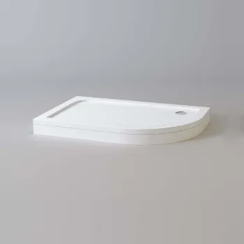 London Offset Quadrant Stone Shower Tray 1200x800mm - Right Handed & Riser Kit