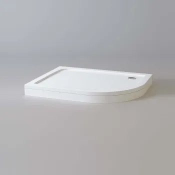 London Offset Quadrant Stone Shower Tray 1200x900mm - Right Handed & Riser Kit