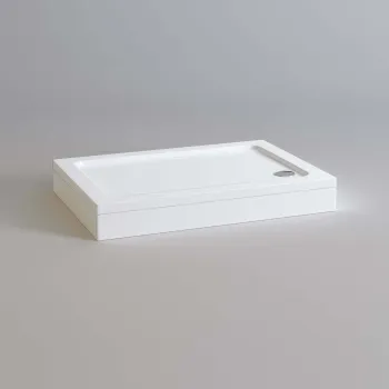 London Rectangular Stone Shower Tray 900x700mm & Riser Kit
