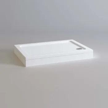 London Rectangular Stone Shower Tray 1100x760mm & Riser Kit