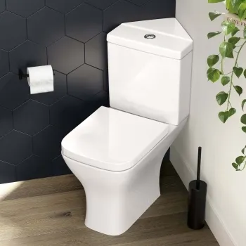 Atlanta Close Coupled Corner Toilet With Soft Close Seat