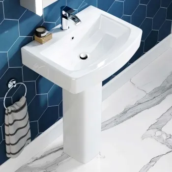 Portland Square Pedestal Basin 570mm