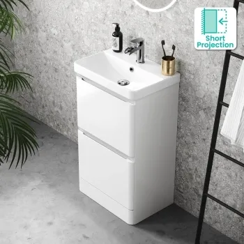 Corsica Gloss White Slimline Basin Drawer Vanity 500mm