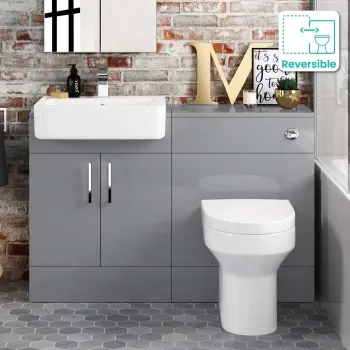 Harper Stone Grey Combination Vanity Basin and Denver Toilet 1200mm