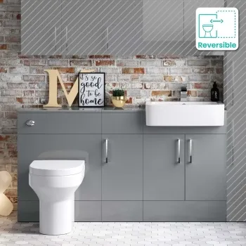Harper Stone Grey Combination Vanity Basin and Denver Toilet 1500mm