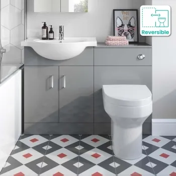 Quartz Stone Grey Combination Vanity Basin and Denver Toilet 1150mm