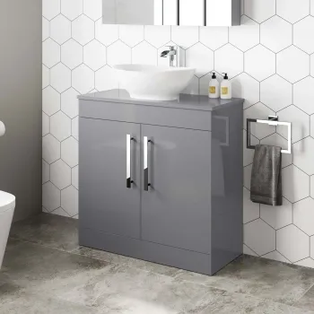 Avon Stone Grey Vanity with Oval Counter Top Basin 800mm
