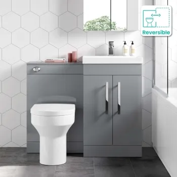 Avon Stone Grey Combination Vanity Basin and Denver Toilet 1000mm