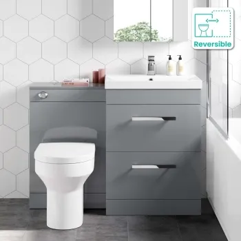 Avon Stone Grey Combination Basin Drawer and Denver Toilet 1100mm
