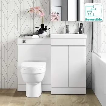 Trent Gloss White Combination Vanity Basin and Seattle Toilet 1000mm