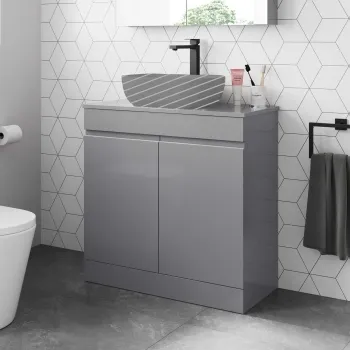Trent Stone Grey Cabinet 800mm - Excludes Counter Top Basin