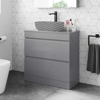 Trent Stone Grey Drawer 800mm - Excludes Counter Top Basin