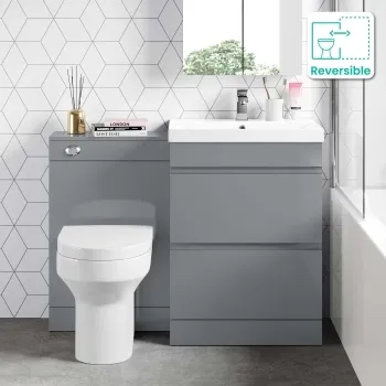 Trent Stone Grey Combination Basin Drawer and Denver Toilet 1100mm