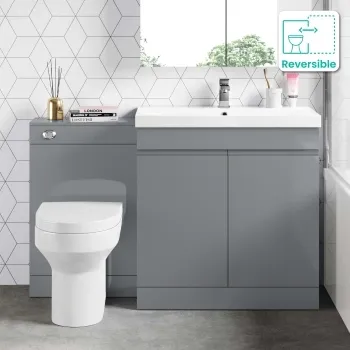 Trent Stone Grey Combination Vanity Basin and Denver Toilet 1300mm