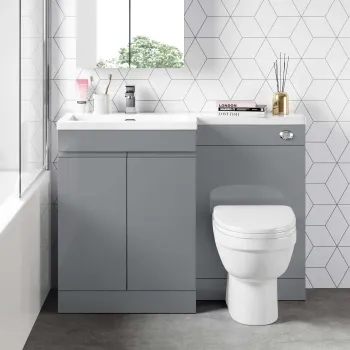 Trent Stone Grey Combination Vanity Basin and Seattle Toilet 1100mm - Left Handed