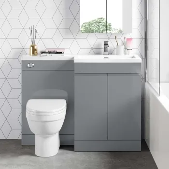 Trent Stone Grey Combination Vanity Basin and Seattle Toilet 1100mm - Right Handed