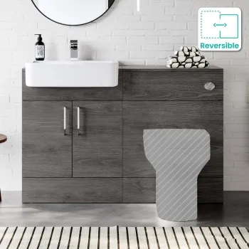 Harper Charcoal Elm Basin Vanity and Back To Wall Toilet Unit 1200mm