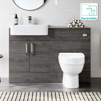 Harper Charcoal Elm Combination Vanity Basin and Seattle Toilet 1200mm