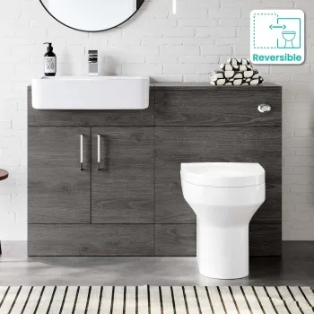 Harper Charcoal Elm Combination Vanity Basin and Denver Toilet 1200mm