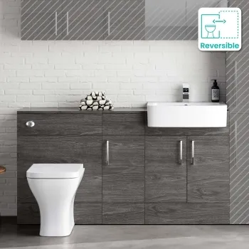 Harper Charcoal Elm Combination Vanity Basin and Atlanta Toilet 1500mm
