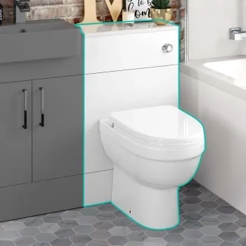 Harper Gloss White Back To Wall Unit 500mm and Seattle Toilet