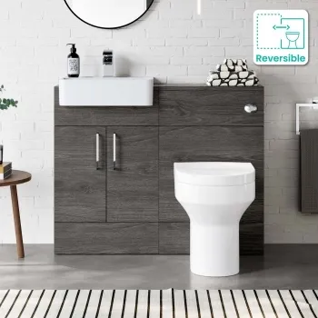 Harper Charcoal Elm Combination Vanity Basin & Denver Toilet 1000mm