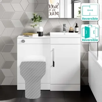 Avon Gloss White Basin Vanity and Back To Wall Unit 950mm