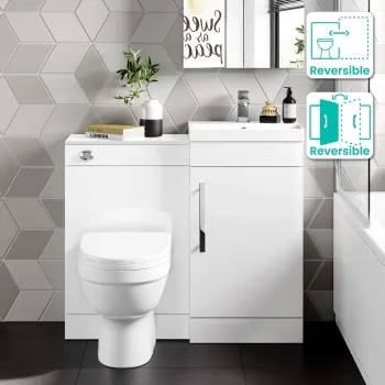 Avon Gloss White Combination Vanity Basin and Seattle Toilet 950mm