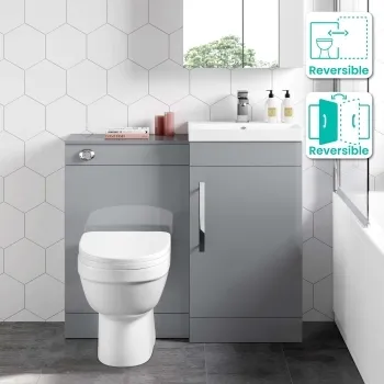 Avon Stone Grey Combination Vanity Basin and Seattle Toilet 950mm