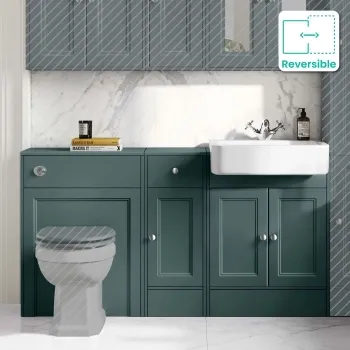 Monaco Midnight Green Basin Vanity and Back To Wall Unit 1500mm (Excludes Pan & Cistern)