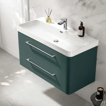 Omaha Mystic Green Wall Hung Basin Drawer Vanity 1000mm