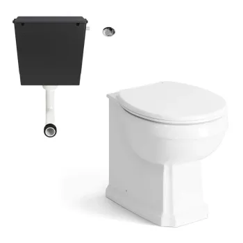Hudson Traditional Back To Wall Toilet With Soft Close Seat and Concealed Cistern