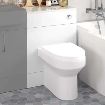 Harper Gloss White Back To Wall Unit And Denver Toilet