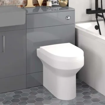 Harper Stone Grey Back To Wall Unit And Denver Toilet