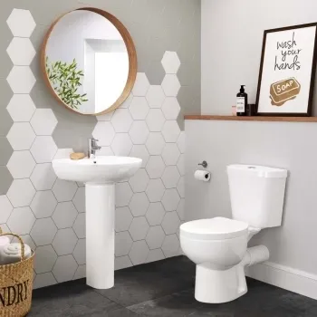 Austin Close Coupled Toilet & Pedestal Basin Set