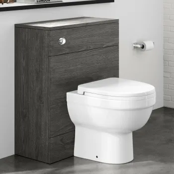 Charcoal Elm Back To Wall Unit and Seattle Toilet