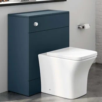 Harper Navy Blue Back To Wall Unit and Houston Toilet