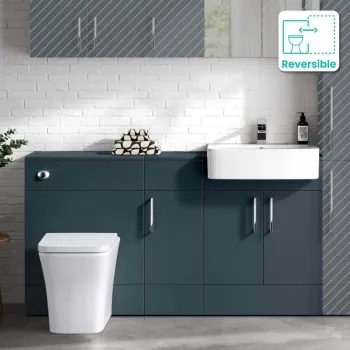 Harper Navy Blue Combination Vanity Basin and Houston Toilet 1500mm