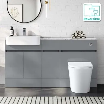 Foster Stone Grey Combination Vanity Basin with Marble Top & Tucson Toilet 1500mm