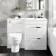 Avon Gloss White Combination Basin Drawer and Seattle Toilet 1100mm - Right Handed