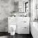 Avon Gloss White Combination Basin Drawer and Seattle Toilet 1100mm - Right Handed