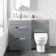 Avon Stone Grey Combination Basin Drawer and Seattle Toilet 1100mm - Left Handed