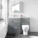 Avon Stone Grey Combination Basin Drawer and Seattle Toilet 1100mm - Left Handed