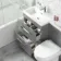 Avon Stone Grey Combination Basin Drawer and Seattle Toilet 1100mm - Left Handed