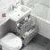 Avon Stone Grey Combination Basin Drawer and Seattle Toilet 1100mm - Right Handed