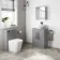 Avon Stone Grey Vanity with Oval Counter Top Basin 600mm - Black Accents