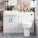 Harper Gloss White Combination Vanity Basin and Denver Toilet 1200mm - Black Accents